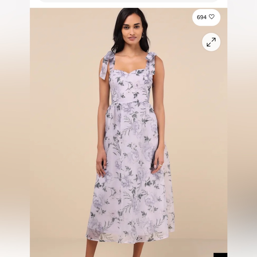 Lulu's Lavender Floral Maxi Dress